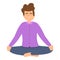 Calm meditation icon, cartoon style