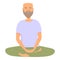Calm meditation icon cartoon vector. Man relax