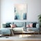 Calm And Meditative Pastel Canvas Painting For Blue And Pink Living Room