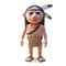 Calm Native American Indian stands proud, 3d illustration