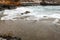 Calm ocean in the morning. ocean shore with stones