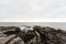 Calm ocean in the morning. ocean shore with stones