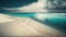 Calm Ocean, Tranquil Beach Paradise Wallpaper. Generative AI