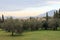 Calm and pacifying view on Tivoli with the beautiful garden on the foreground from the Hadrian`s Villa