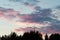 Calm pink clouds sky cloudscape at dusk