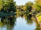 Calm river in late afternoon