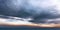Calm sea with dramatic sky with clouds Tranquil sunset landscape