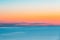 Calm Sea Or Ocean And Colorful Sunset Or Sunrise Sky Background.