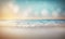 Calm Seascape Background with Bokeh Lights and Blurred Beach. Perfect for Web Design.