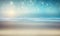 Calm Seascape Background with Bokeh Lights and Blurred Beach. Perfect for Web Design and Landing Pages.
