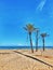 Calm seaside landscape of san juan beach in alicante spain on a sunny day