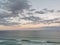 Calm serene tranquil twilight evening scene of Surfer Paradise beach in Gold Coast Australia from bird eye view