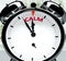 Calm soon, almost there, in short time - a clock symbolizes a reminder that Calm is near, will happen and finish quickly in a