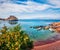 Calm spring seascape of Ionian sea. Attractive morning view of small beach in northeastern Corinthia, Greece. Sunny outdoor scene