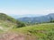 Calm view from Klimczok mount in Silesian Beskids Mountains range landscape near european Bielsko-Biala city in Poland