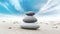 Calm zen meditate background with rock pyramid