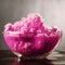 A calming shot of a magenta bubble bath foaming with clouds. Trendy color of 2023 Viva Magenta.. AI generation