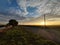 Calming sunrise at paddy field.