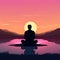 Calming Sunset Meditation Illustration (AI Generated)