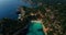 Calo des Moro, Paradisiacal Beach Aerial Drone Majorca Summer Vacation, Baleraric Islands