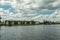 Caloosahatchee river in Fort Myers, Florida. Cityscape in Background.