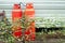 Calor gas cylinder bottles at caravan park site in Porthcawl UK