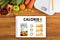 CALORIE counting counter application Medical eating healthy Die