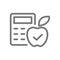 Calories counting line vector icon