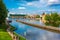 Calov Bridge on the Vltava River. Prague landscape