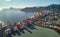 Calpe cityscape panoramic aerial view, Spain
