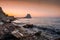 Calpe at sunrise on the Mediterranean coast of Alicante, Spain with views of the PeÃ±on de Ifach