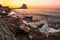 Calpe at sunrise on the Mediterranean coast of Alicante, Spain with views of the PeÃ±on de Ifach