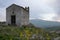 Calvario Chuch on background Etna Volcano