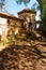 Calvary chapel in the way to the cross, via crucis, trail on ancient forest of Bussaco, in Luso, Mealhada, Aveiro in Portugal