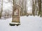 Calvary, Saint paints stations of the Cross in park near Cvikov, Czechia