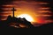 calvary sunset background for good friday he is risen,