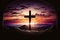 calvary sunset background for good friday he is risen,