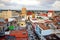 Camaguey UNESCO World Heritage Centre from above. View of the pedestrian street Maceo towards Soledad church. from above.