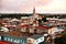 Camaguey UNESCO World Heritage Centre from above. View of the roofs and the Sacred Heart of Jesus Cathedral Iglesia del Sagrad