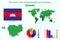 Cambodia. All countries of the world. Infographics for presentation