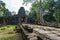 Cambodia. Angkor. The old ruins of Banteay Kdei Temple with a banyan tree