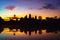 Cambodia Angkor Wat landmark with reflection in water