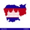 Cambodia - Asia Countries Map and Flag Icon Vector Logo Template Illustration Design. Vector EPS 10.