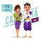 Cambodia couple pay respect an say Hello in Cambodian style.character design - vector