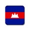 Cambodia flag button icon isolated on white background