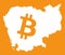 Cambodia map with bitcoin symbol illustration