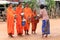 Cambodia monk wears orange dress