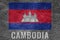 CAMBODIA nation flag on jean texture design