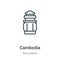 Cambodia outline vector icon. Thin line black cambodia icon, flat vector simple element illustration from editable monuments