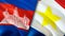 Cambodia and Saba Island flags. 3D Waving flag design. Cambodia Saba Island flag, picture, wallpaper. Cambodia vs Saba Island